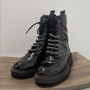 Black DKNY Lace-Up Boots
